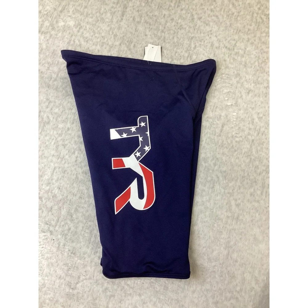 TYR Mens Logo Jammer USA Swim Trunks Navy Blue Stars Stripes Size 36 L B13019H